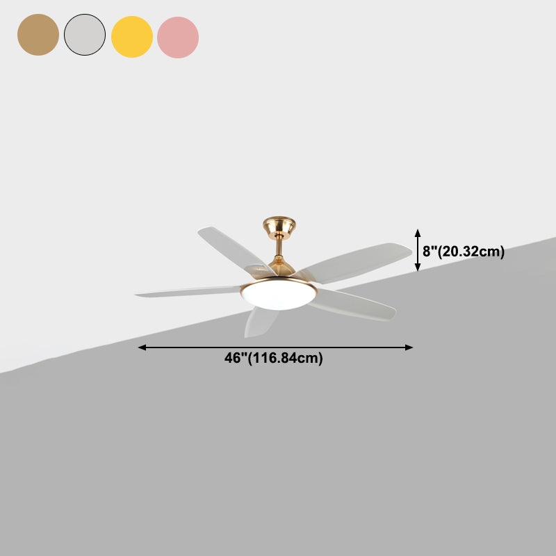 Kids Style Round Ceiling Fan Light Metal 1 Light LED Flush Light for Bedroom