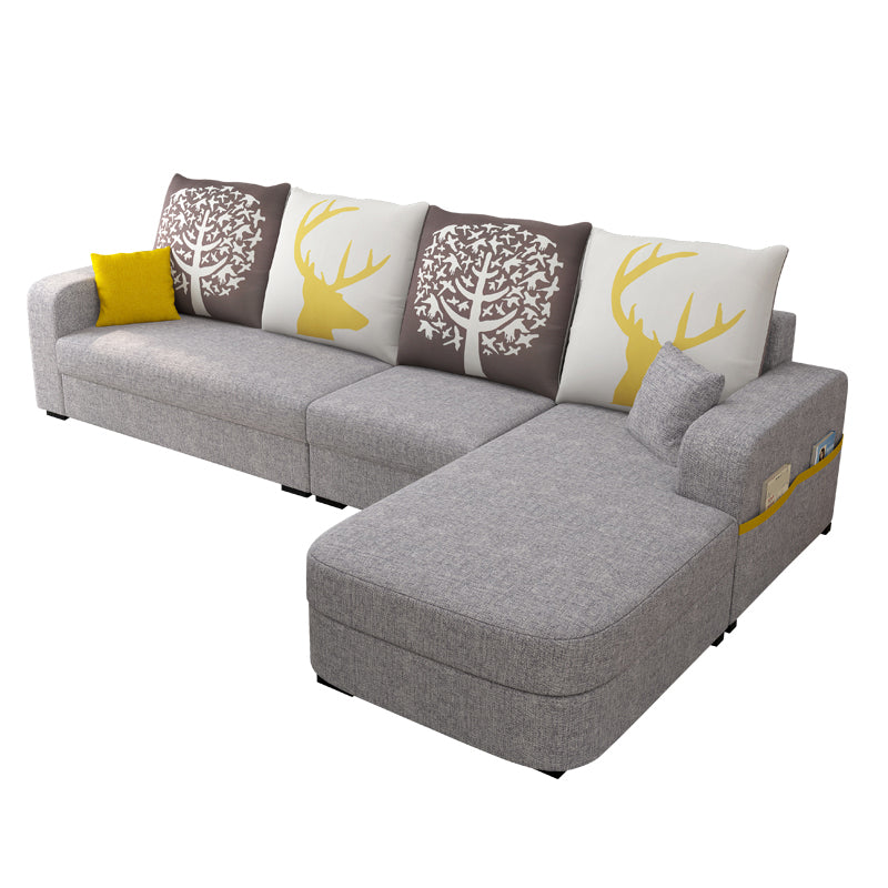 110.24"D x 62.99"W x 33.86"H Casual Removable Cushions Sectionals,Square Arm