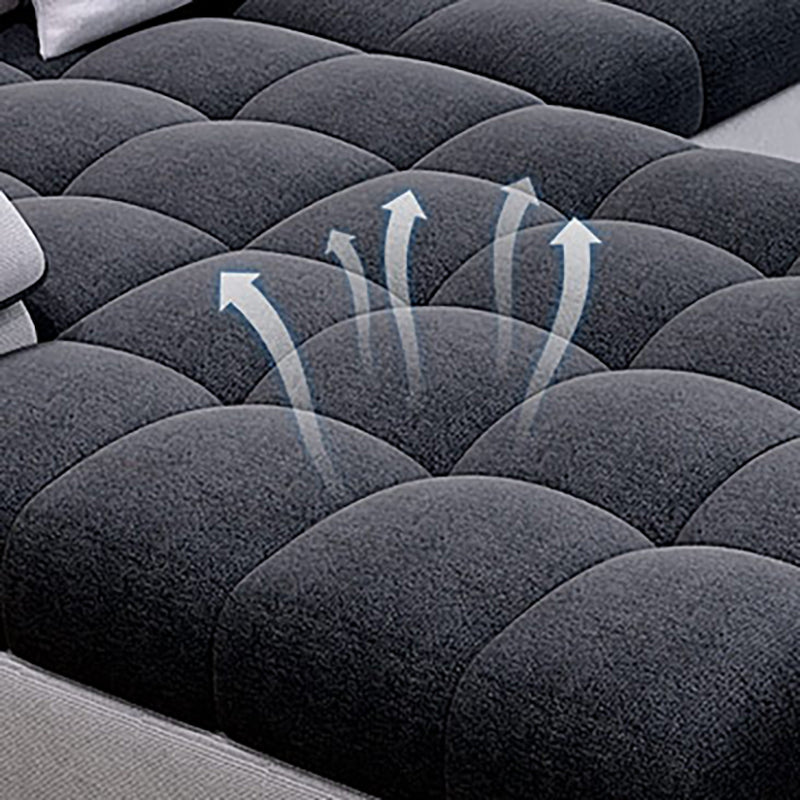 141.73"D x 94.5"W x 33.46"H Pillowed Back Cushions Sectionals with Storage