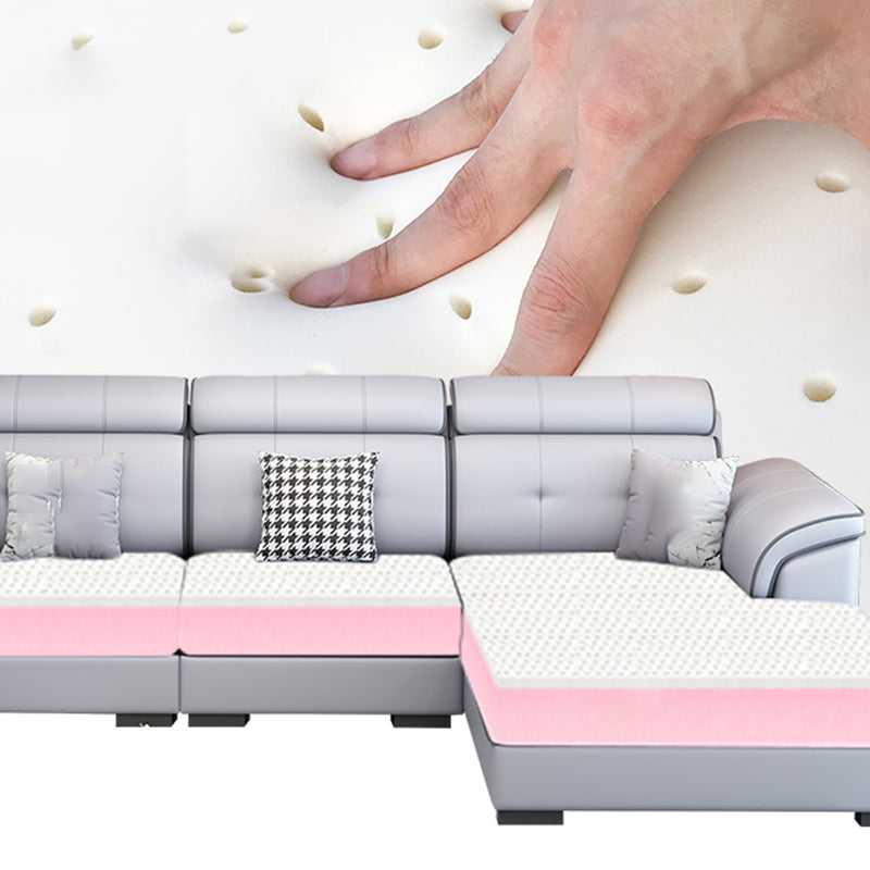 Faux Leather/Cotton Blend L-Shape Right Hand Facing Sectional Sofa Set