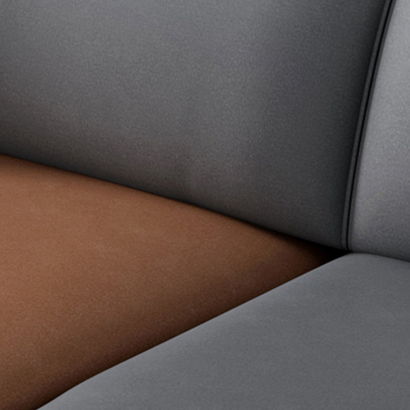 Faux Leather Pillow Top Arm Sectional with Adjustable Pillowed Back Cushions