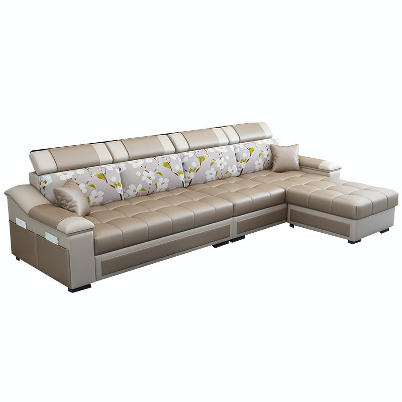 106.3"D x 57"W x 35.43"H Sloped Arm Sectionals, Modern High Back Sofa with Storage