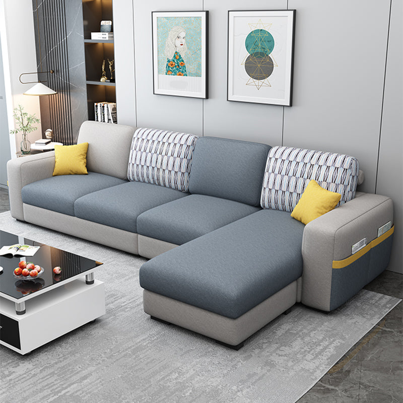 110.24"D x 59.1"W x 37.4"H Pillow Top Arm Sectionals, Modern High Back Sofa with Storage