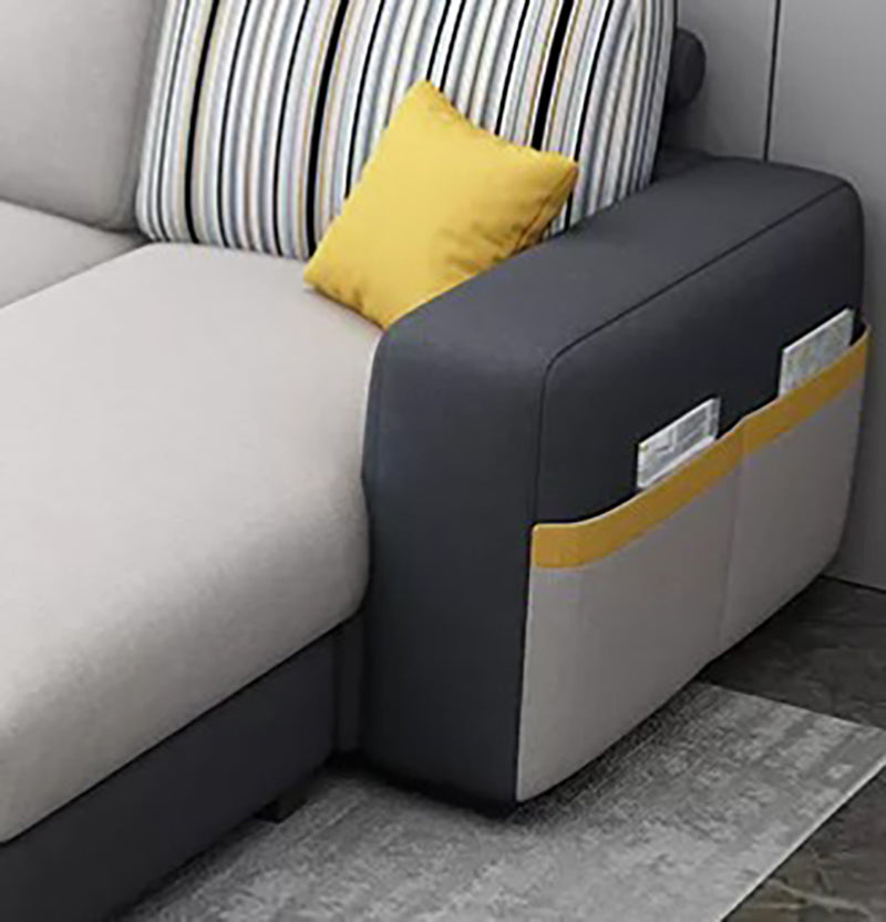 110.24"D x 59.1"W x 37.4"H Pillow Top Arm Sectionals, Modern High Back Sofa with Storage