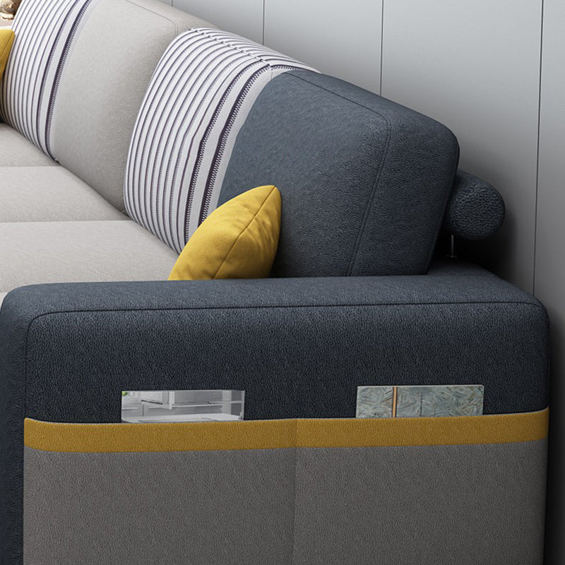 110.24"D x 59.1"W x 37.4"H Pillow Top Arm Sectionals, Modern High Back Sofa with Storage