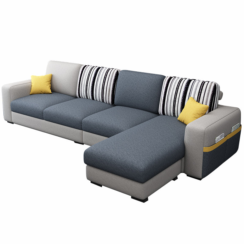 110.24"D x 59.1"W x 37.4"H Pillow Top Arm Sectionals, Modern High Back Sofa with Storage