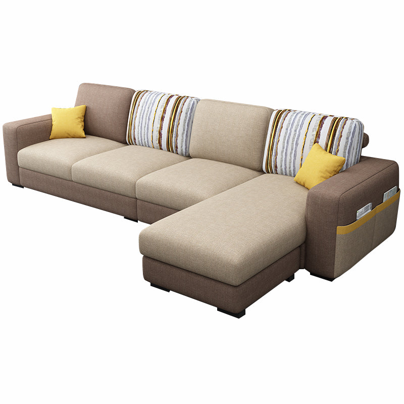 110.24"D x 59.1"W x 37.4"H Pillow Top Arm Sectionals, Modern High Back Sofa with Storage