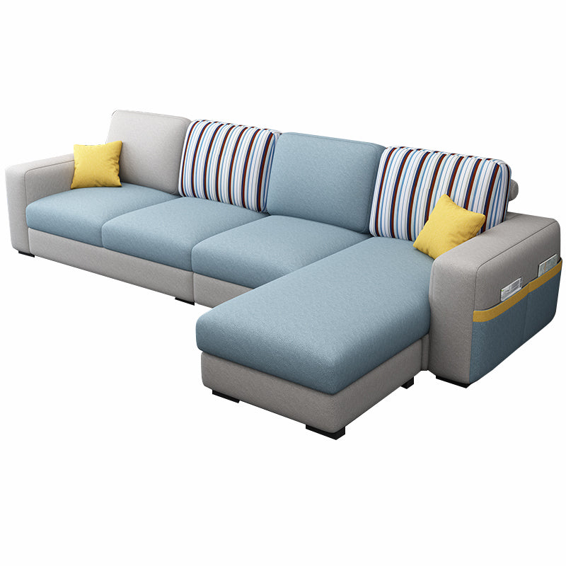 110.24"D x 59.1"W x 37.4"H Pillow Top Arm Sectionals, Modern High Back Sofa with Storage