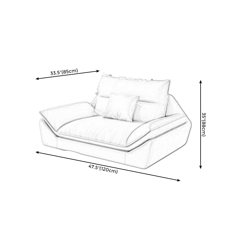 Flared Arm Beige Sectional Sofa with Chaise Pillowed Back Cushions Couch Sectional