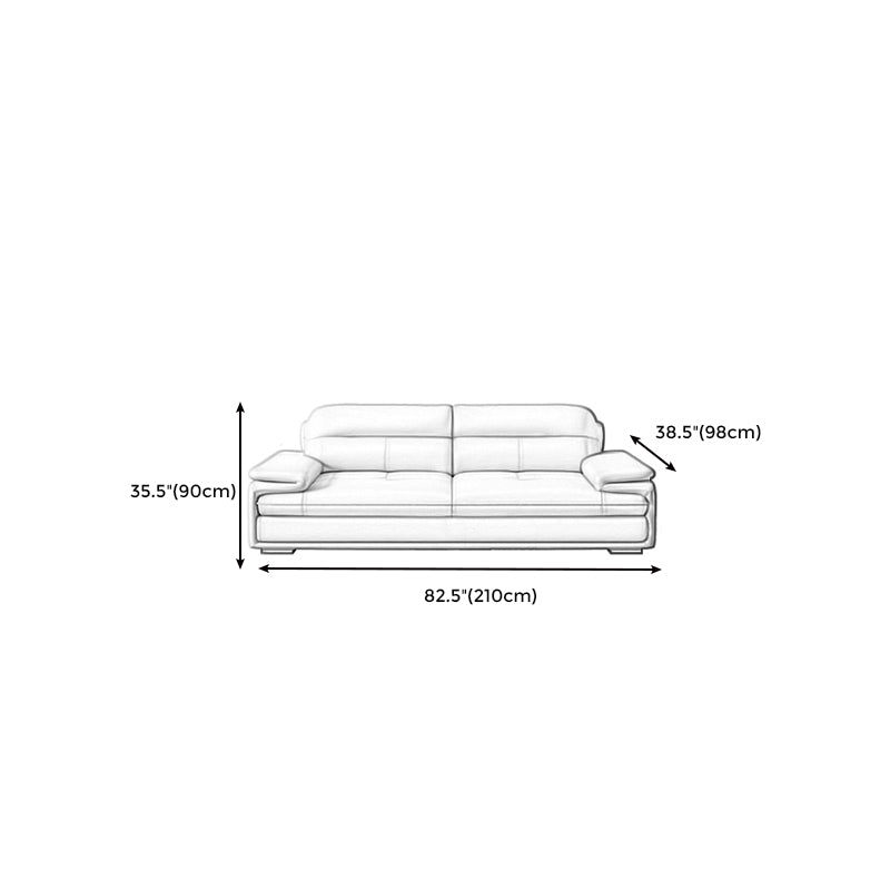 Beige Contemporary Sofa/Sectional with Genuine Leather and Leather