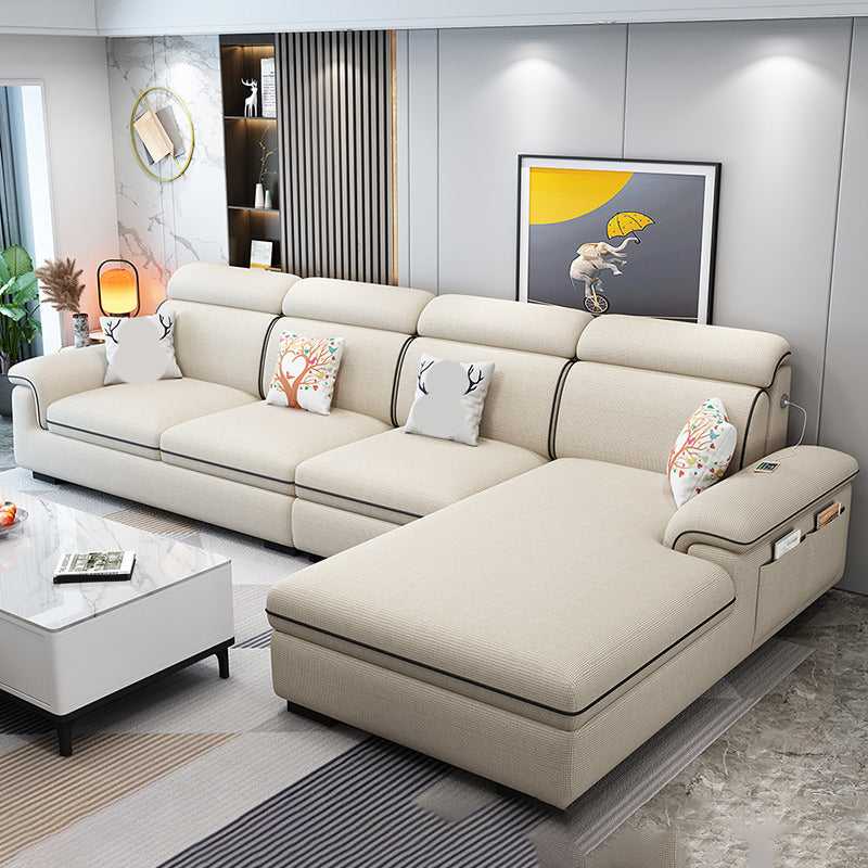 125.98"D x 70.87"W x 35.43"H Pillow Top Arm Sectionals, Modern High Back Sofa with Storage