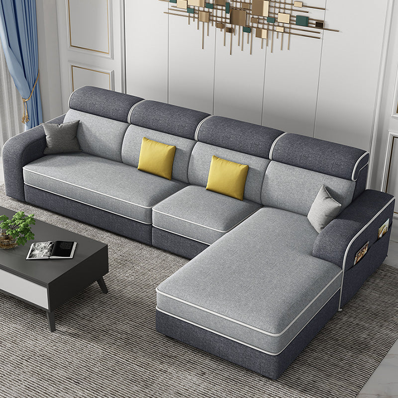 Contemporary High Back Sectionals 29.53" Square Arm Sofa with Storage