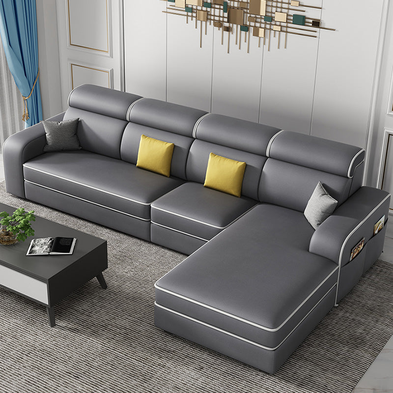 Contemporary High Back Sectionals 29.53" Square Arm Sofa with Storage