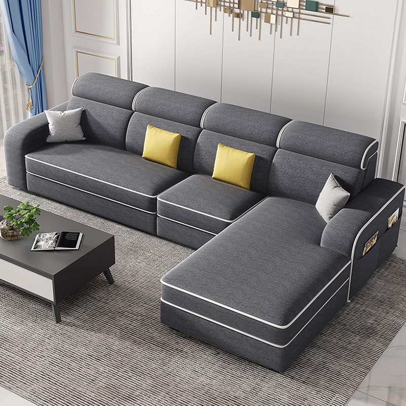Contemporary High Back Sectionals 29.53" Square Arm Sofa with Storage