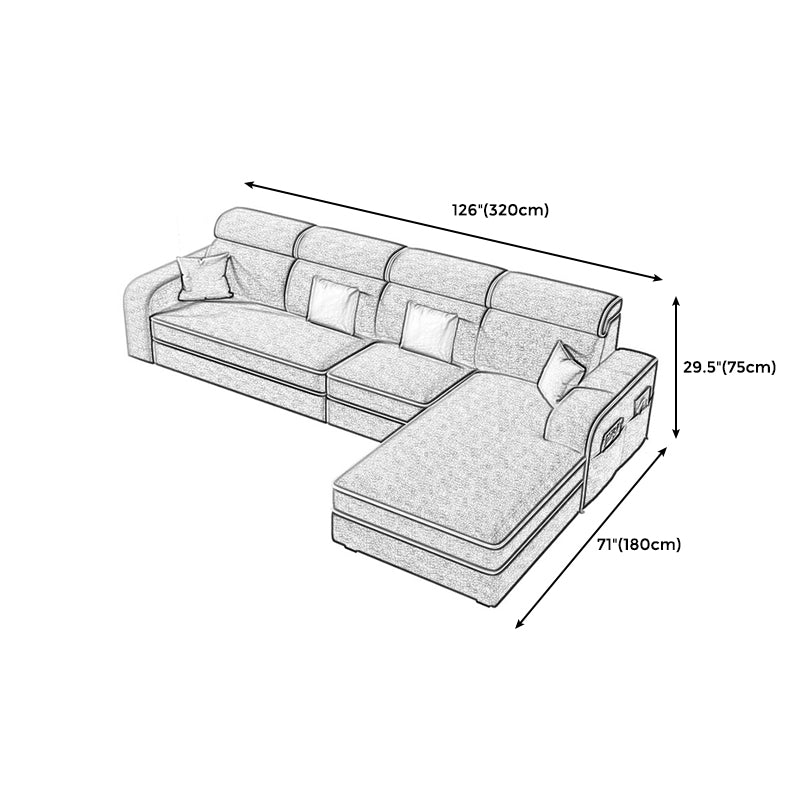 Contemporary High Back Sectionals 29.53" Square Arm Sofa with Storage