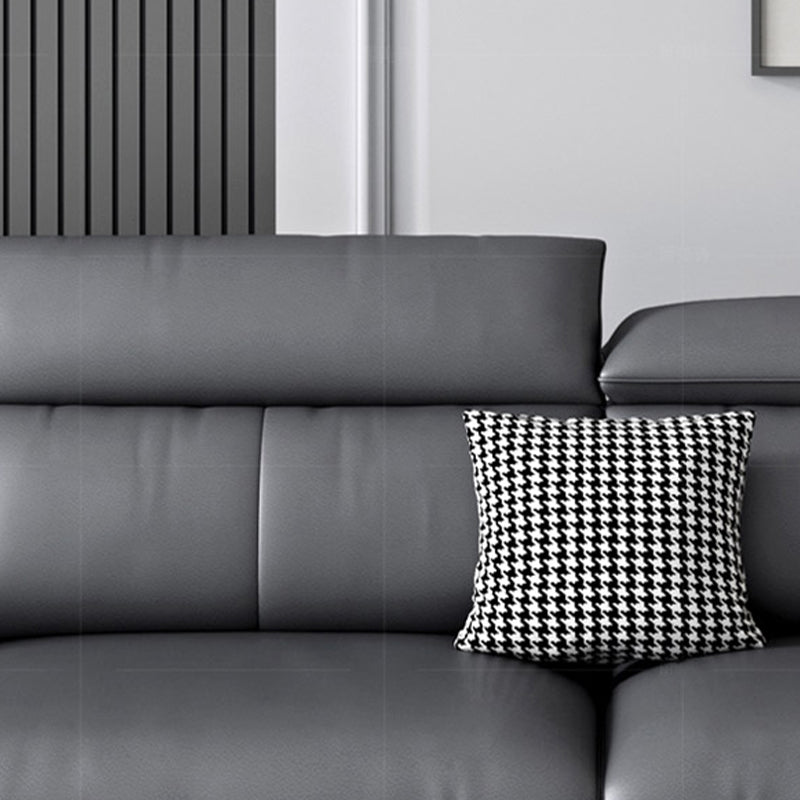 Dark Gray Modern Pillow Top Arm Sectional with Removable Cushions for Living Room