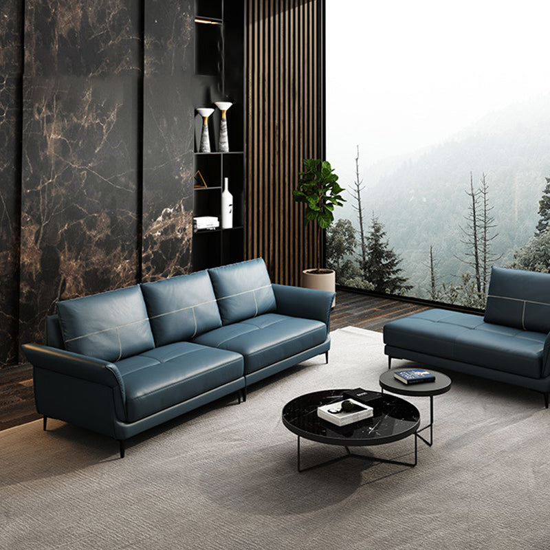 Azure Cushion Back Modern Living Room L-Shape Stationary Sofa & Chaise