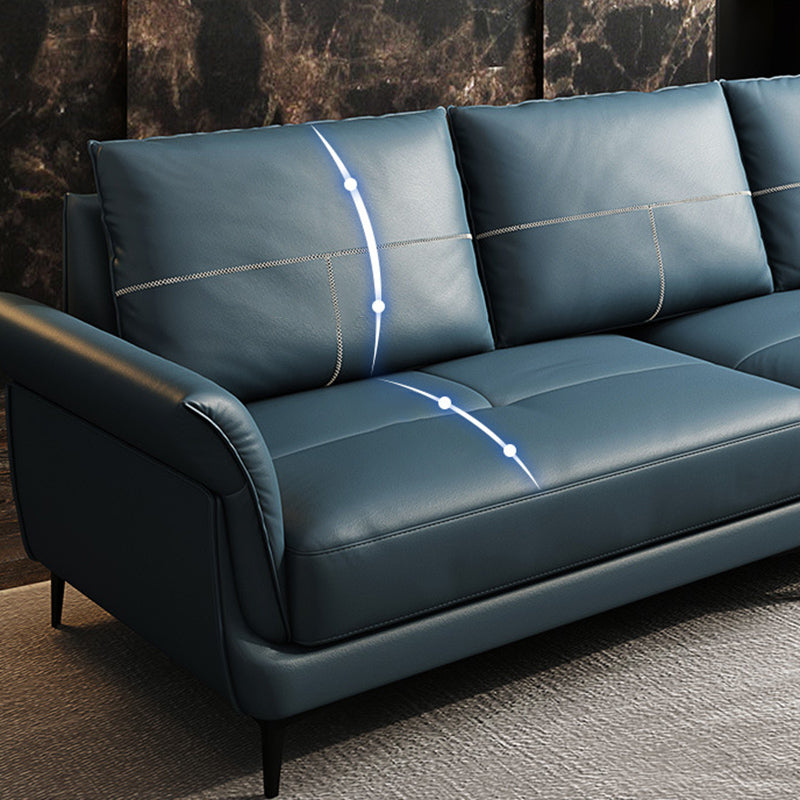 Azure Cushion Back Modern Living Room L-Shape Stationary Sofa & Chaise