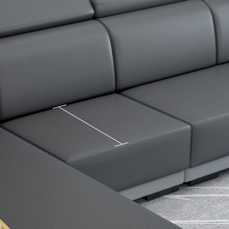 Contemporary High Back Sectionals 39.37" 4-Seater Fabric Square Arm Sofa