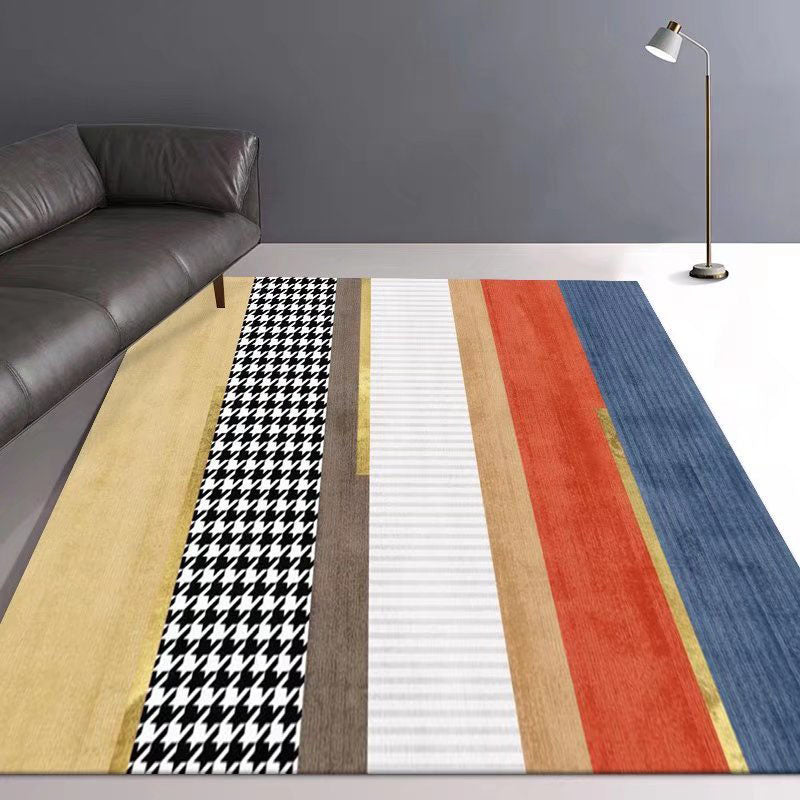 Grijs modern tapijt polyester geometrische print tapijt wasbaar tapijt voor woonkamer