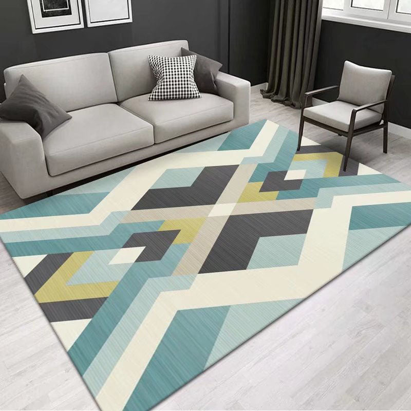 Grijs modern tapijt polyester geometrische print tapijt wasbaar tapijt voor woonkamer