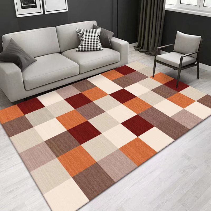 Grijs modern tapijt polyester geometrische print tapijt wasbaar tapijt voor woonkamer