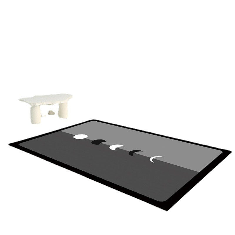 Black Modern Carpet Polyester Triangle Carpet Non-Slip Backing Carpet for Drawing Room