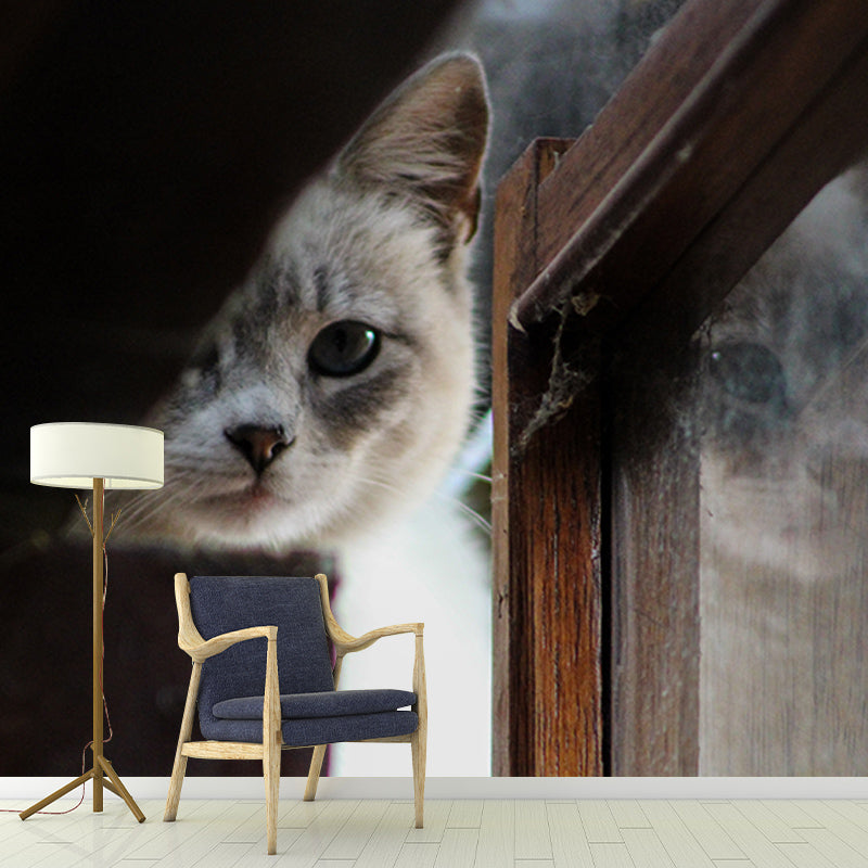 Environment Friendly Resistant Mural Wallpaper Cute Cats Sleeping Room Wall Mural