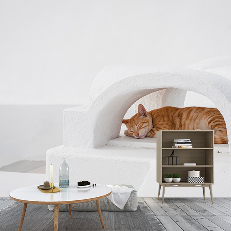 Environment Friendly Resistant Mural Wallpaper Cute Cats Sleeping Room Wall Mural