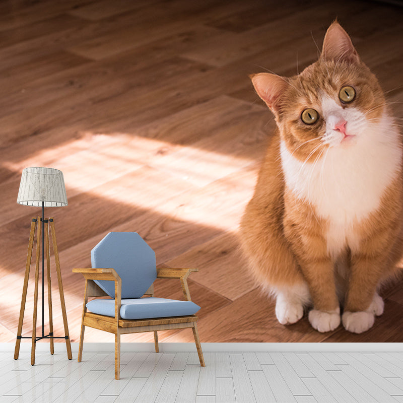 Environment Friendly Resistant Mural Wallpaper Cute Cats Sleeping Room Wall Mural