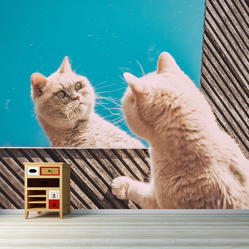 Decorative Photography Mural Wallpaper Cute Cats Indoor Wall Mural