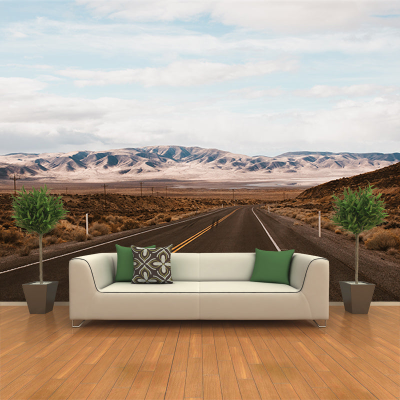 Highway Photography Mural Wallpaper Environment Friendly Living Room Wall Mural