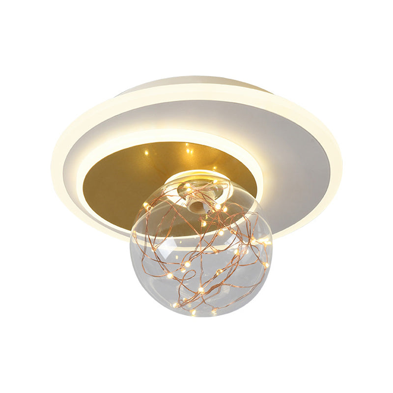 Luz de techo de semi descarga de oro global de oro de estilo moderno de metal LED Semi Flush Light