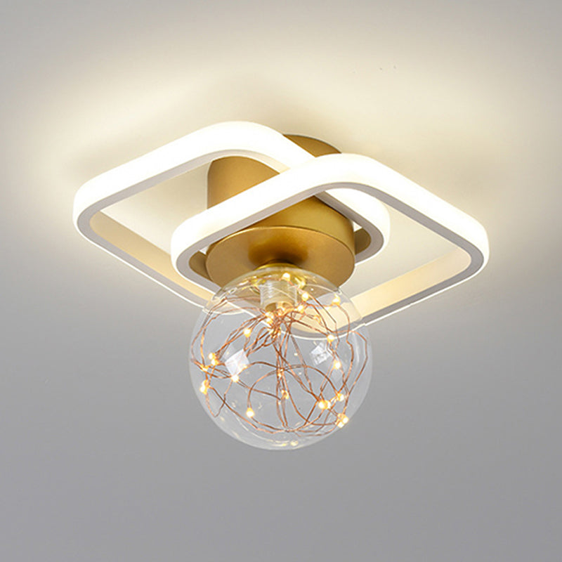 Luz de techo de semi descarga de oro global de oro de estilo moderno de metal LED Semi Flush Light
