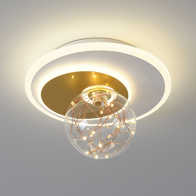 Luz de techo de semi descarga de oro global de oro de estilo moderno de metal LED Semi Flush Light