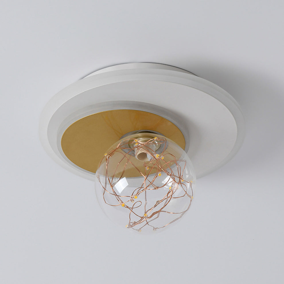 Luz de techo de semi descarga de oro global de oro de estilo moderno de metal LED Semi Flush Light