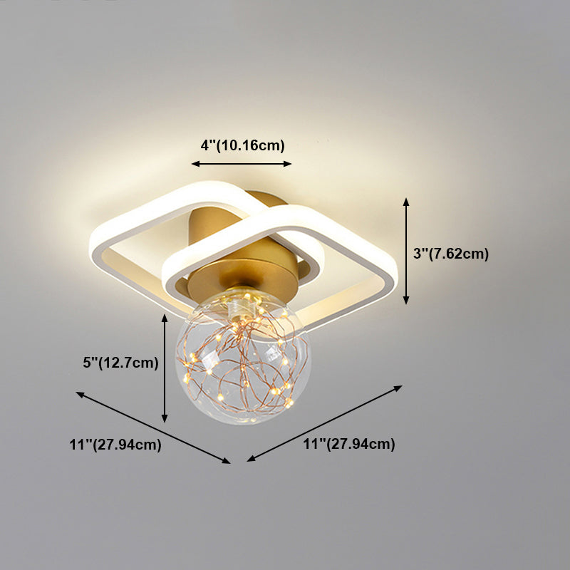 Luz de techo de semi descarga de oro global de oro de estilo moderno de metal LED Semi Flush Light