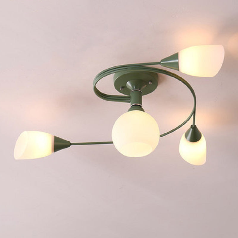 Lámparas de techo coloridas de hierro Luz de montaje de altura de dormitorio simple