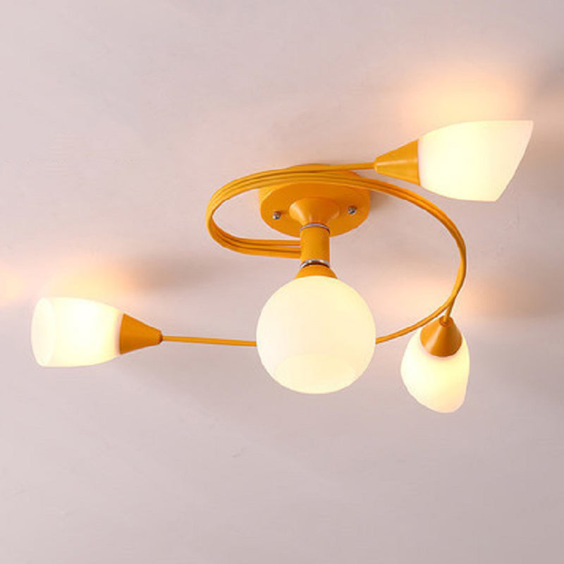 Lámparas de techo coloridas de hierro Luz de montaje de altura de dormitorio simple