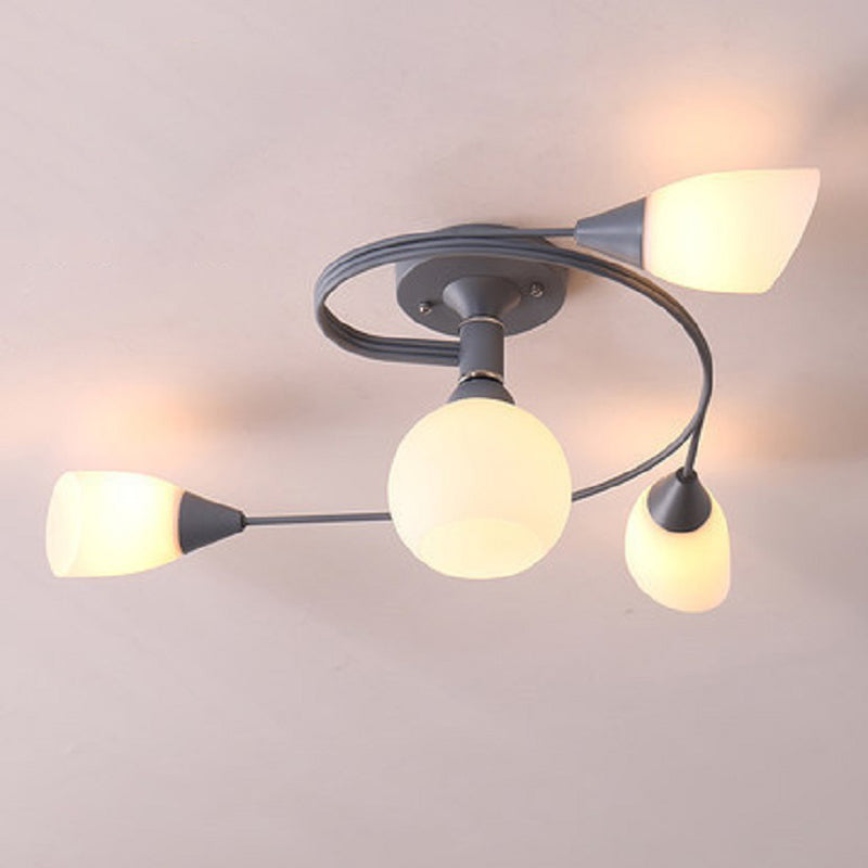 Lámparas de techo coloridas de hierro Luz de montaje de altura de dormitorio simple