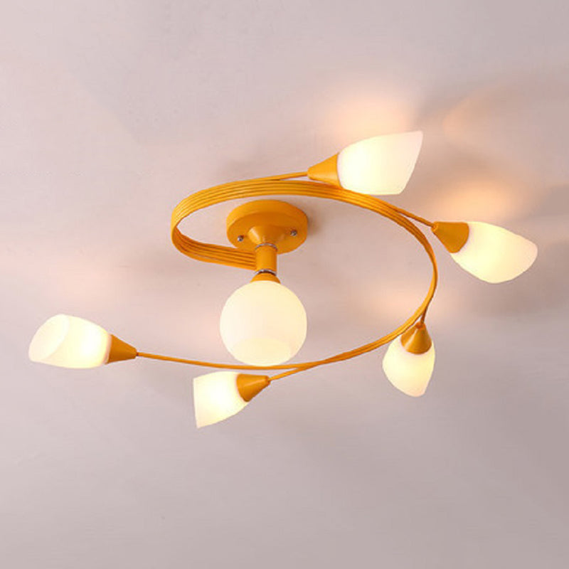 Lámparas de techo coloridas de hierro Luz de montaje de altura de dormitorio simple