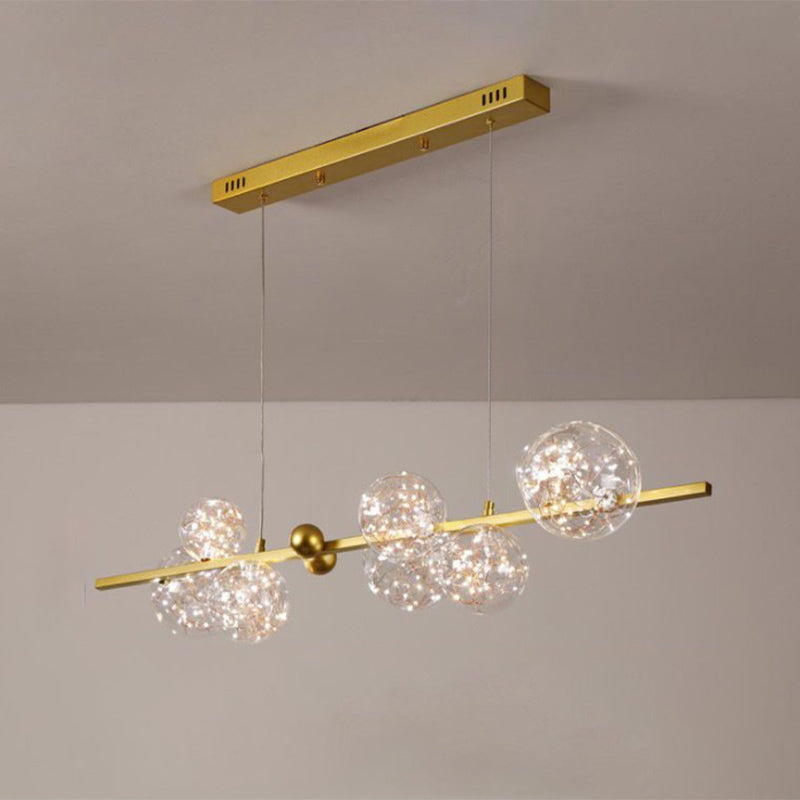 Starry Island Leuchten moderne stilvolle 8-Licht-Goldheizenlicht mit Glasschatten
