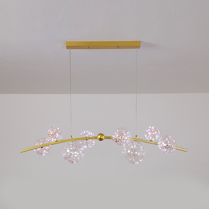 Starry Island Leuchten moderne stilvolle 8-Licht-Goldheizenlicht mit Glasschatten