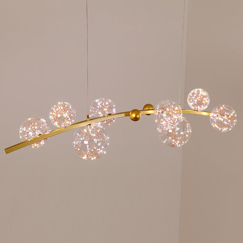 Starry Island Leuchten moderne stilvolle 8-Licht-Goldheizenlicht mit Glasschatten