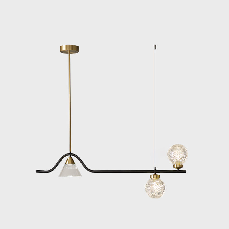 Cone et îlot Ball Light Minimaliste en verre treillis de verre