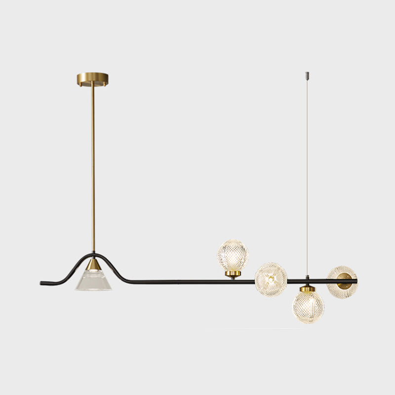 Cone et îlot Ball Light Minimaliste en verre treillis de verre