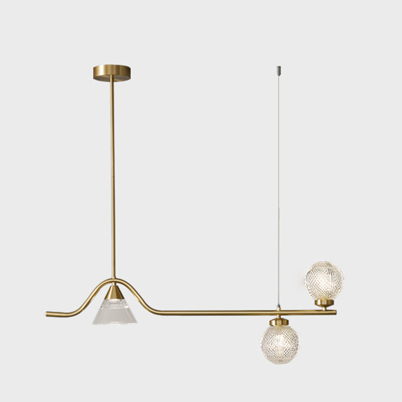 Cone et îlot Ball Light Minimaliste en verre treillis de verre