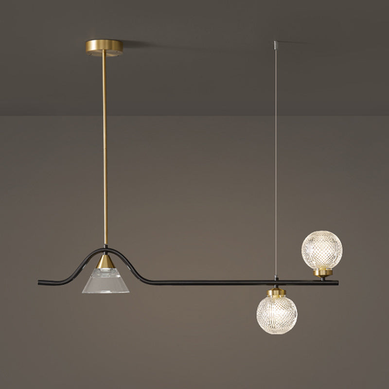 Cone et îlot Ball Light Minimaliste en verre treillis de verre