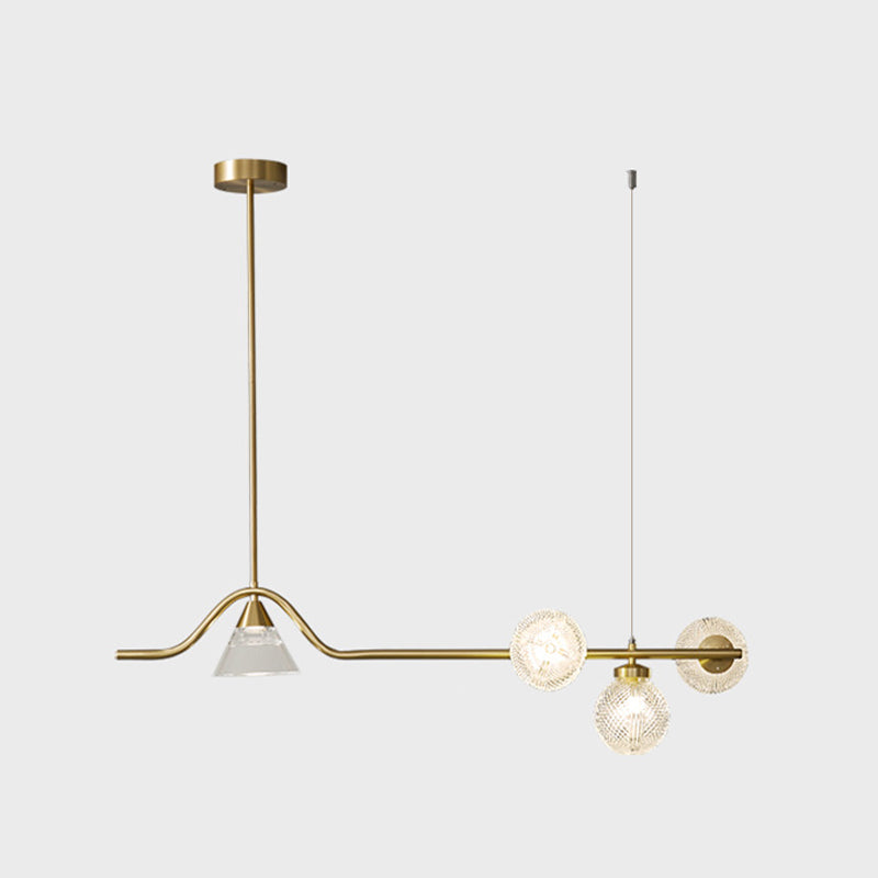 Cone et îlot Ball Light Minimaliste en verre treillis de verre