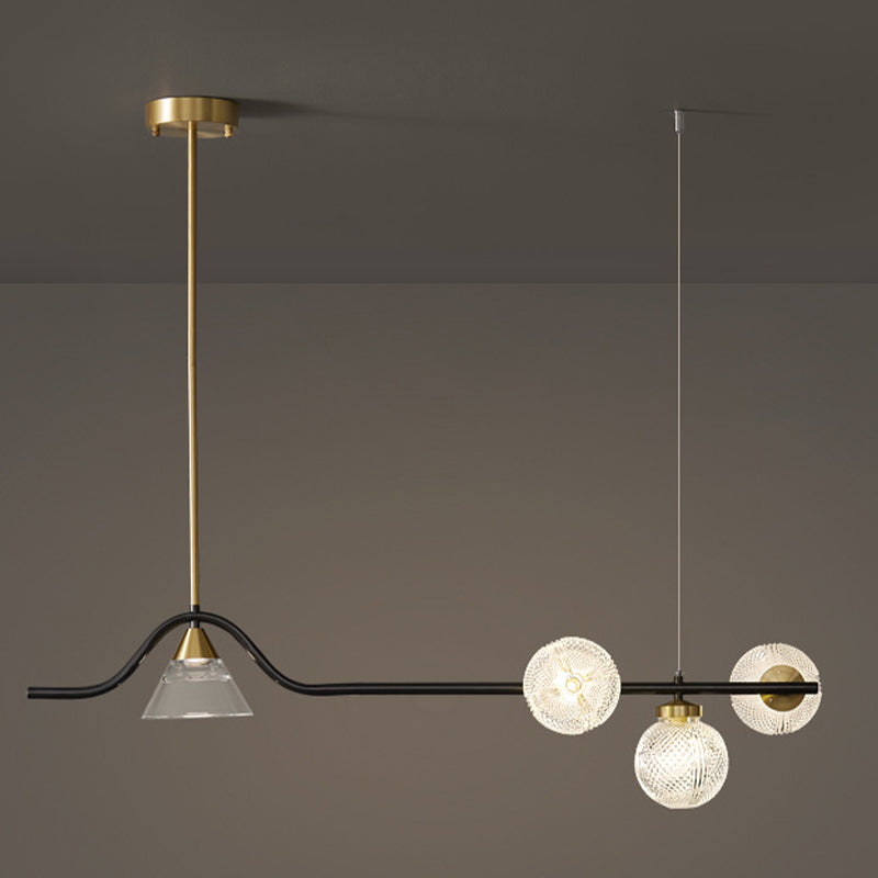 Cone et îlot Ball Light Minimaliste en verre treillis de verre